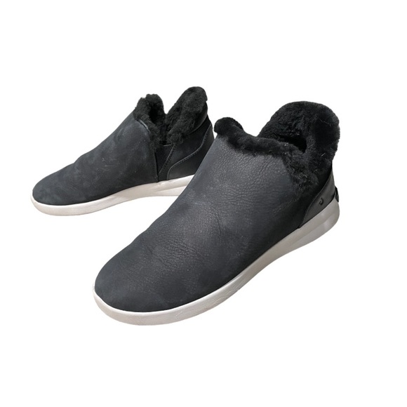 Olukai Malua Hulu Boots Women's 6.5 Shearling Lined‎ Nubuck Leather Black - Picture 2 of 8